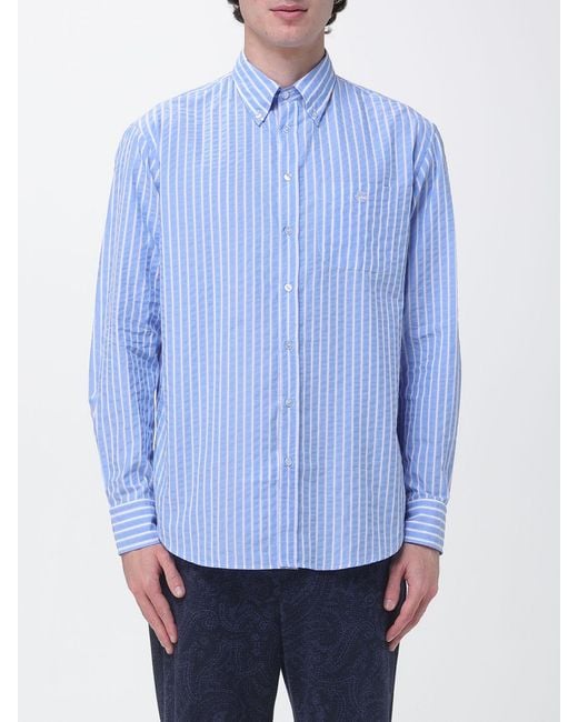 Etro Blue Striped Cotton Shirt By for men