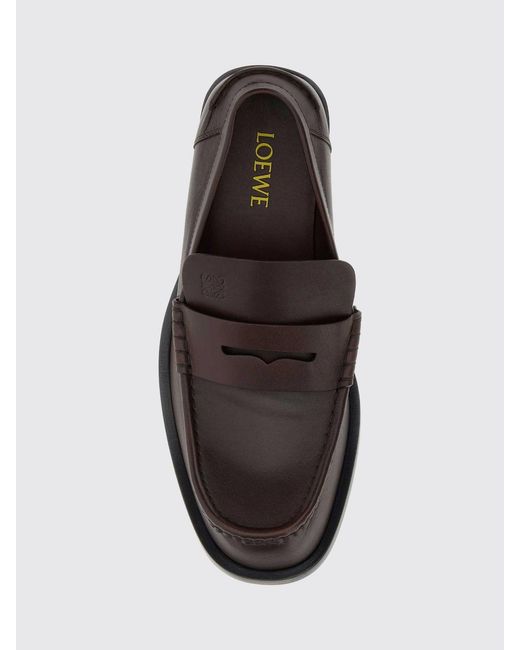 Loewe White Bobine Smooth Calfskin Penny Loafers With Monogram for men