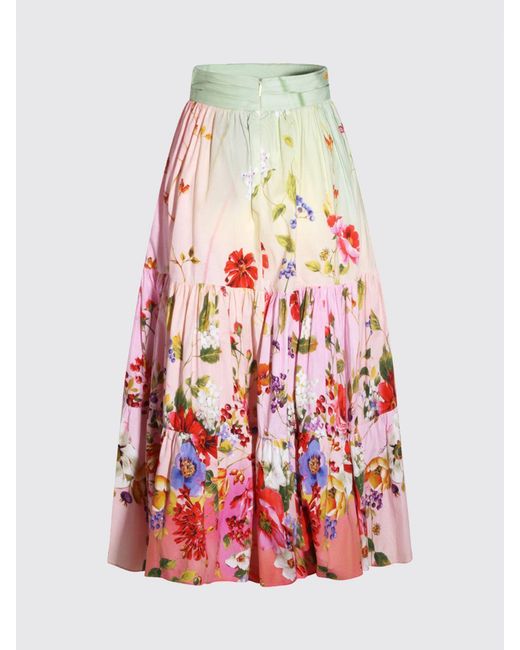 Roberto Cavalli Red Midi Skirt