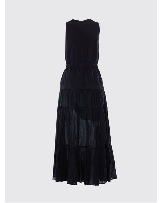 Pinko Black Cotton Long Dress