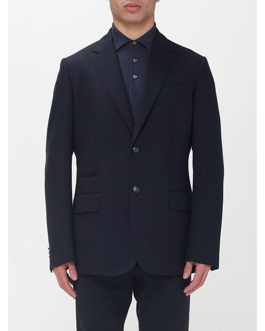 Fay Blue Wool Single Breasted Blazer for men