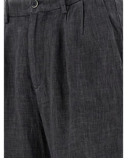 Barena Blue Linen Blend Chino Trousers for men