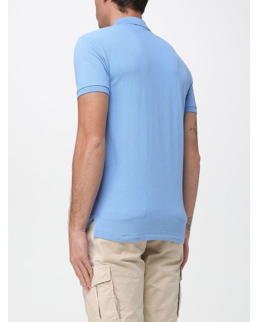 Polo Ralph Lauren Blue Pony Logo Cotton Polo Shirt for men