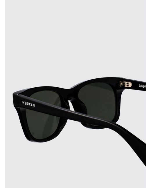 McQueen Black Acetate Sunglasses for men