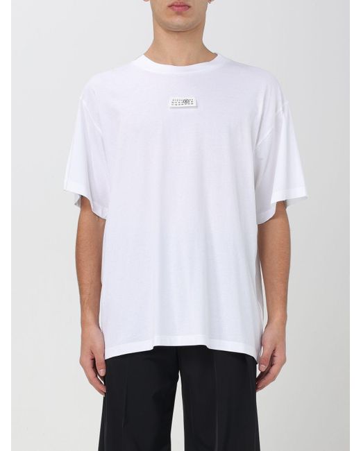 MM6 by Maison Martin Margiela T -Shirt mit numerischem Logo -Label in White für Herren