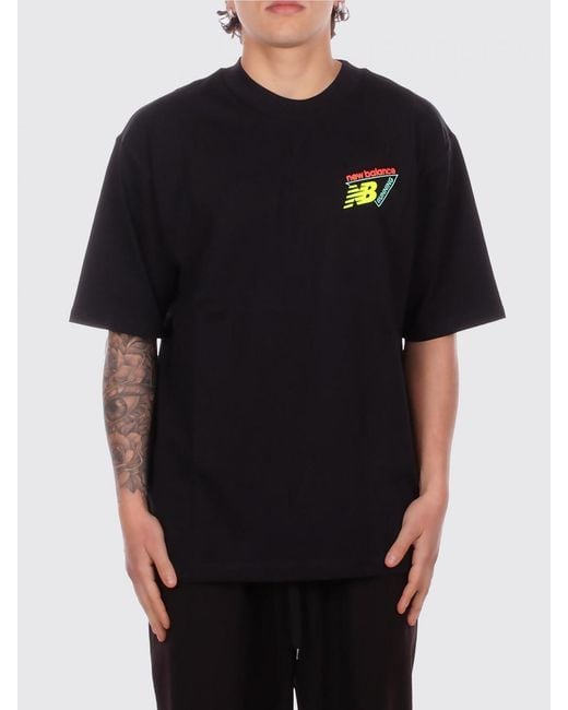 New Balance Black Printed Cotton T-Shirt for men