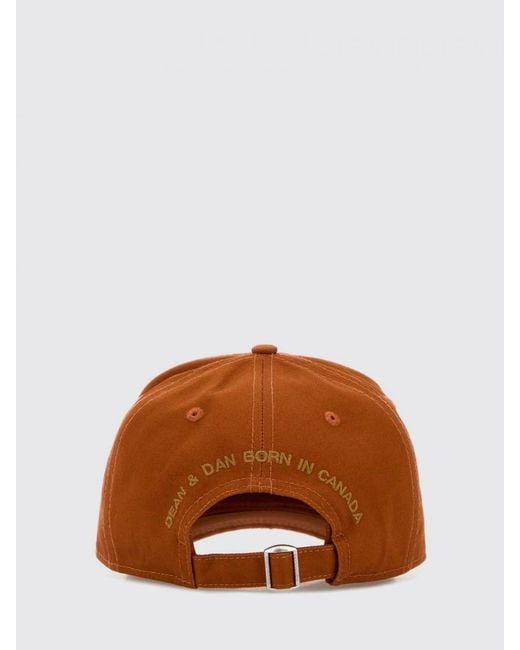 DSquared² Brown Cotton Twill Hat With Embroidered Logo for men