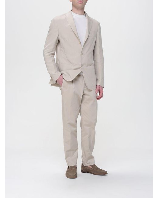 Eleventy Gray Deconstructed Single Breasted Linen And Cotton Blazer for men