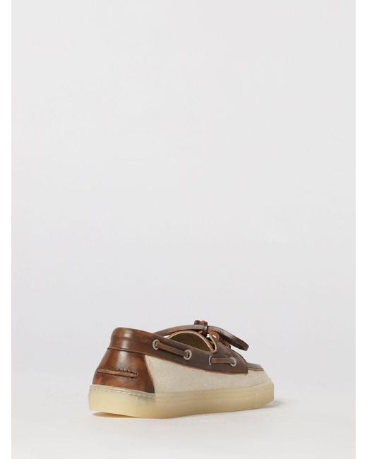 COPENHAGEN Natural Paia Leather And Cotton Canvas Boat Loafers