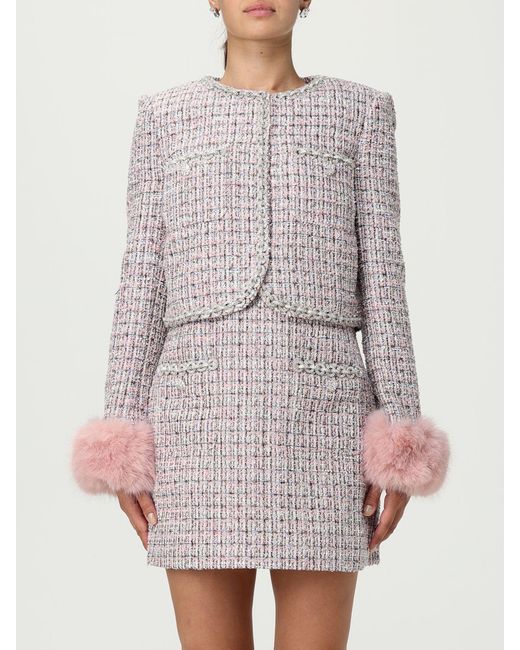 Tweed Jackets Self-Portrait de color Pink