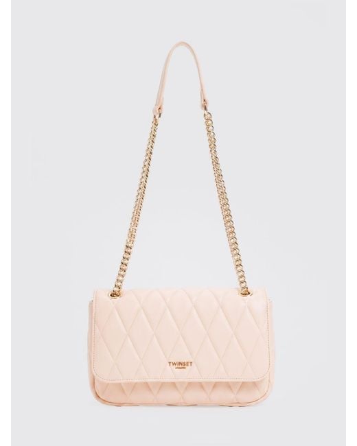 Twinset Natural Quilted Synthetic Leather Bag