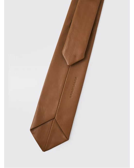 sunflower White Leather Tie for men