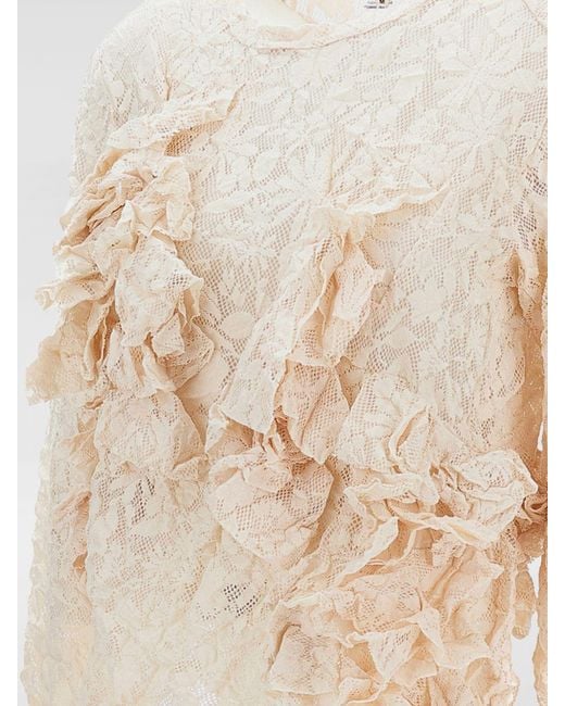 Comme des Garçons Natural Comme Des Gar&Ccedil	Ons Lace Top With Ruffles