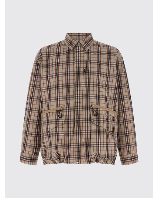 Comme des Garçons Brown Comme Des GarÇ Ons Tartan Cotton Blend Shirt Jacket With Patch Pockets for men