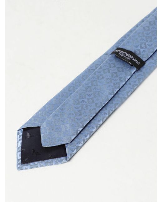 Cravatta in seta jacquard di Emporio Armani in Blue da Uomo