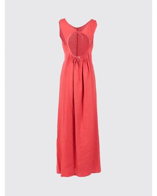 Aspesi Red Linen Long Dress