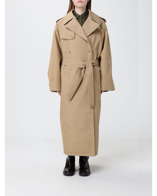 Frankie Shop Natural Cotton Blend Oversized Trench Coat