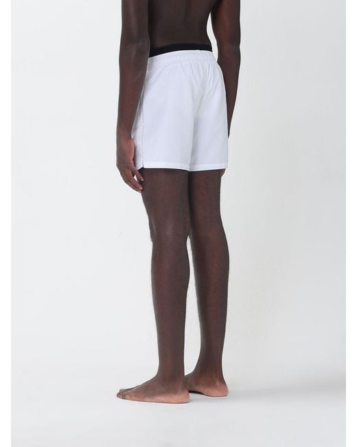 EA7 White Polyester Boxer Swim Shorts for men