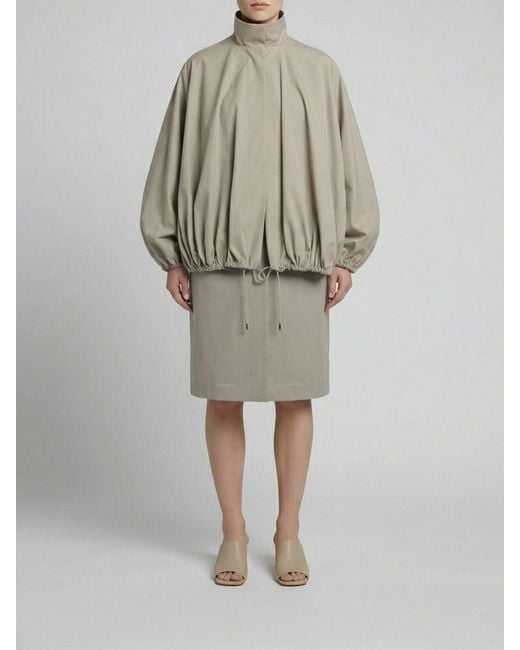 Totême Natural Organic Cotton Coat With Detachable Cape