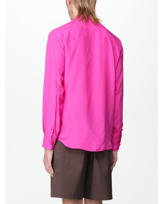 Valentino Silk Shirt in Pink for Men Lyst