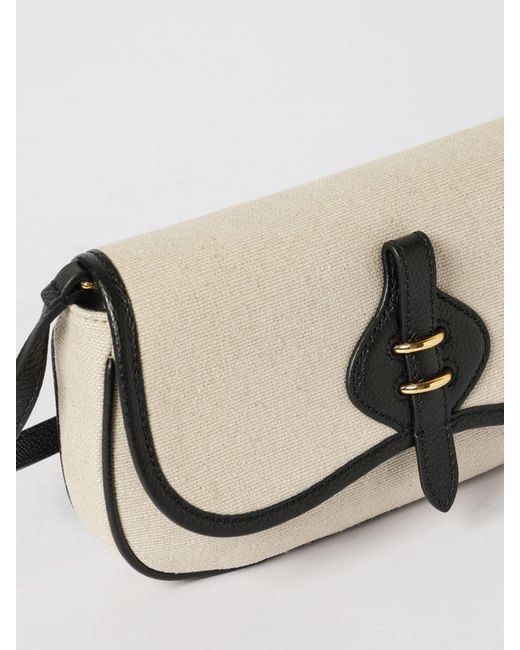 Coccinelle Black Mavery Canvas And Grained Leather Bag