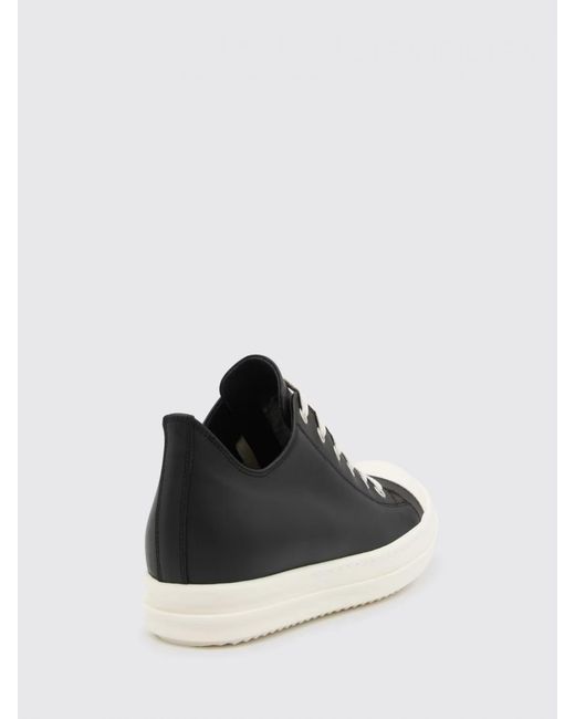 Rick Owens Black Leather Sneakers