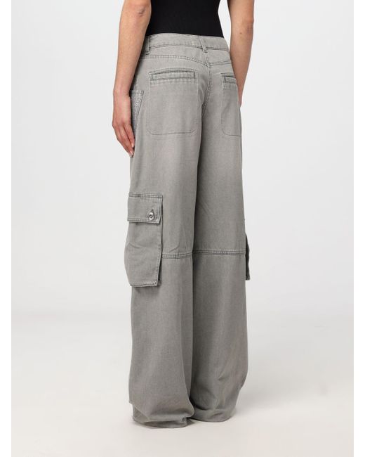 Jeans cargo in denim con inserti in lurex di Elisabetta Franchi in Gray