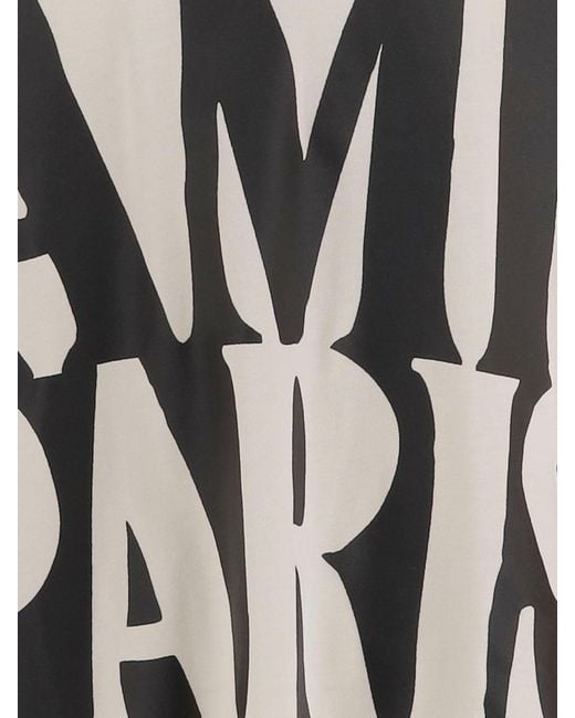 AMI Natural Oversized Cotton T-Shirt With Logo for men