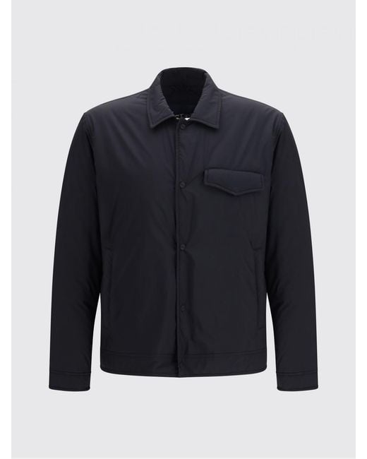 Herno Blue Padded Technical Fabric Shirt Jacket With Flap Pockets for men