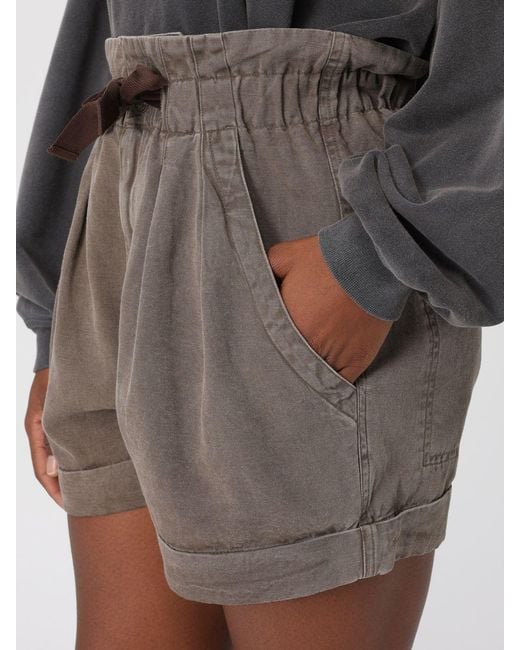 Isabel Marant Gray Nirma Cotton And Linen Shorts