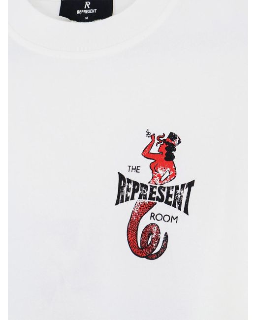 Represent White Printed Cotton T-Shirt for men