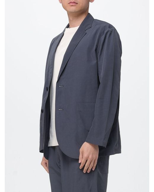 Goldwin Blue Single-Breasted Nylon Blazer for men