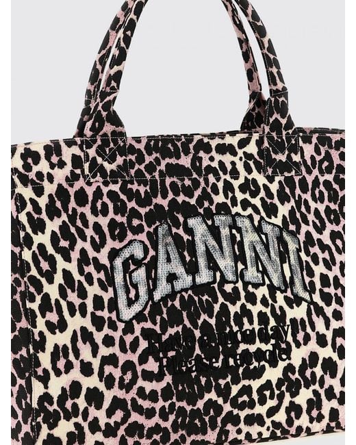 Ganni Purple Xxl Tote Bag