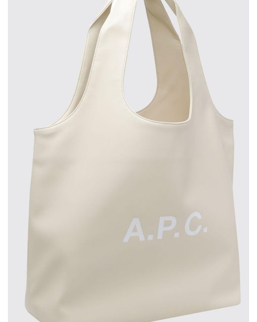 A.P.C. Natural Ninon Faux Leather Tote Bag