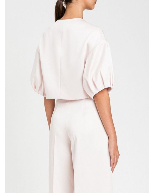Twinset White Cropped Crêpe Jacket