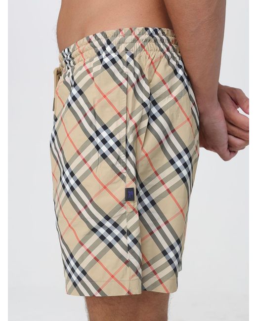 Burberry Natural Vintage Check Print Nylon Swim Shorts for men