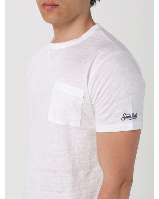 T-shirt in lino di Mc2 Saint Barth in White da Uomo