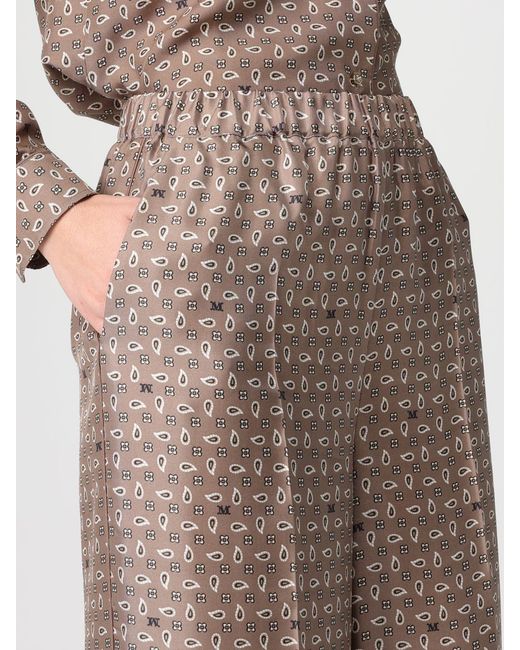 Max Mara Brown Paisley Silk Trousers