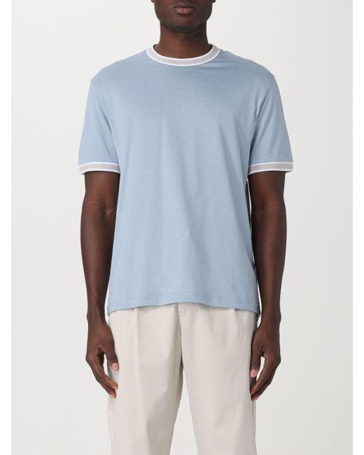 T-shirt basic di cotone di Eleventy in Blue da Uomo