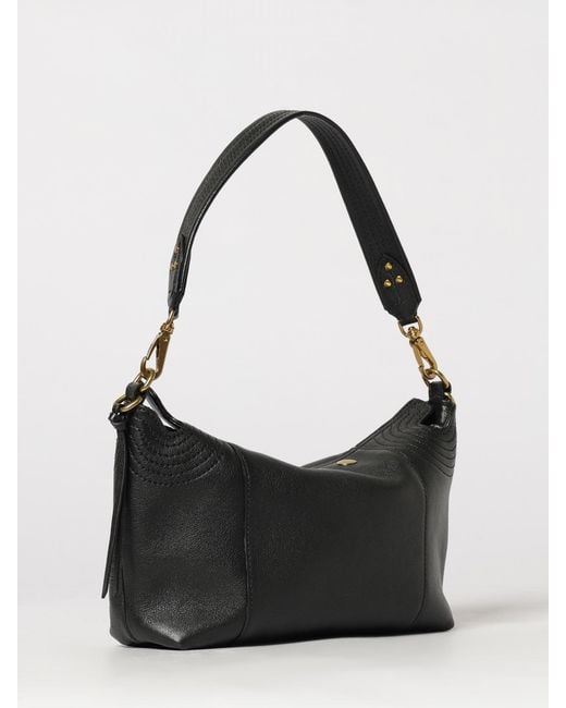 Jérôme Dreyfuss Black Lucky Mini Buffalo Leather Shoulder Bag With Removable Handle