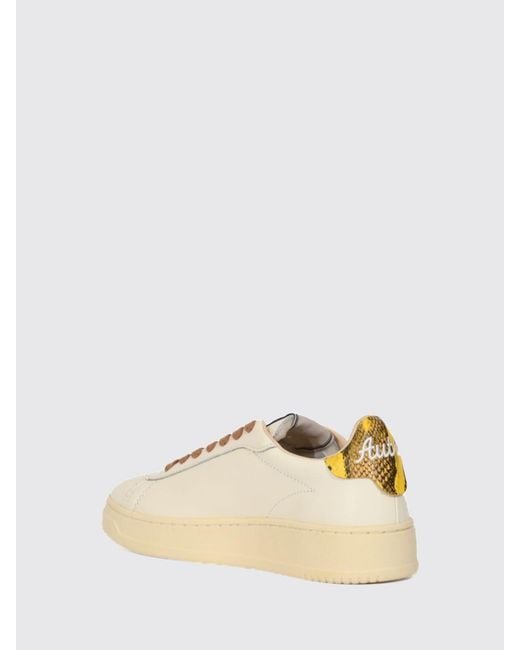 Autry Natural Dallas Low Calfskin Trainers With Python-Effect Inserts