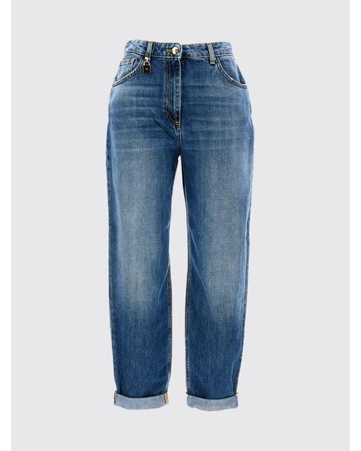 Elisabetta Franchi Blue Mom Fit Cotton Jeans