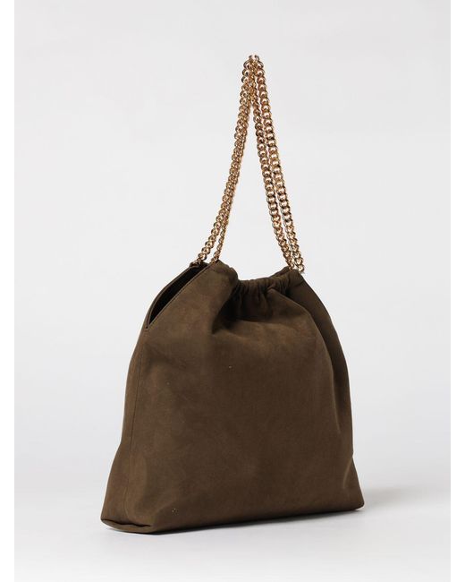 Stella McCartney Brown Falabella Synthetic Suede Drawstring Bag