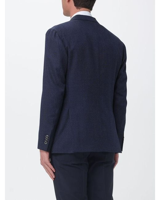 Boglioli Blue Double Breasted Virgin Wool Blazer for men