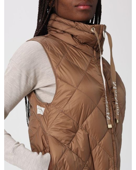 Max Mara Brown Water-Repellent Quilted Padded Vest