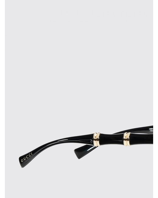 Gucci White Bamboo Effect Acetate Sunglasses