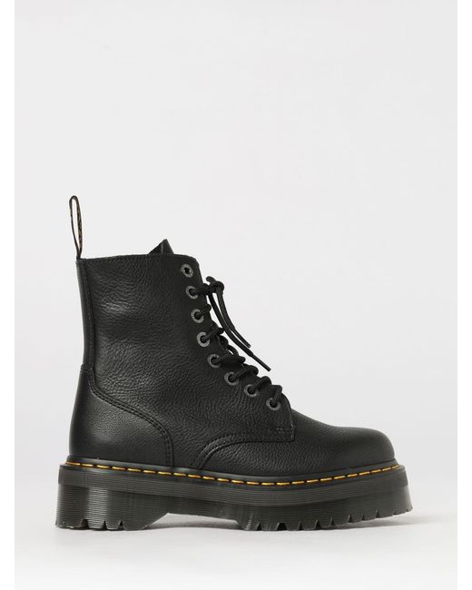 Dr. Martens Black Jadon Iii Pebbled Leather Platform Combat Boots