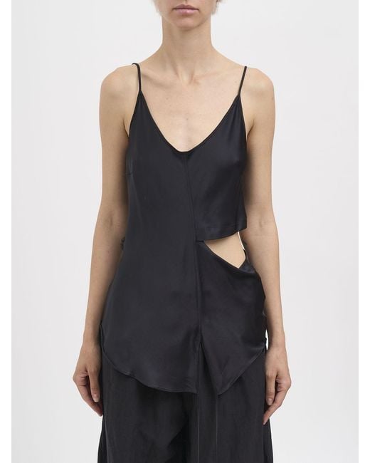 Andrea Ya'aqov Black Viscose Cut-Out Top