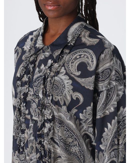 R13 Gray Paisley Cotton Shirt