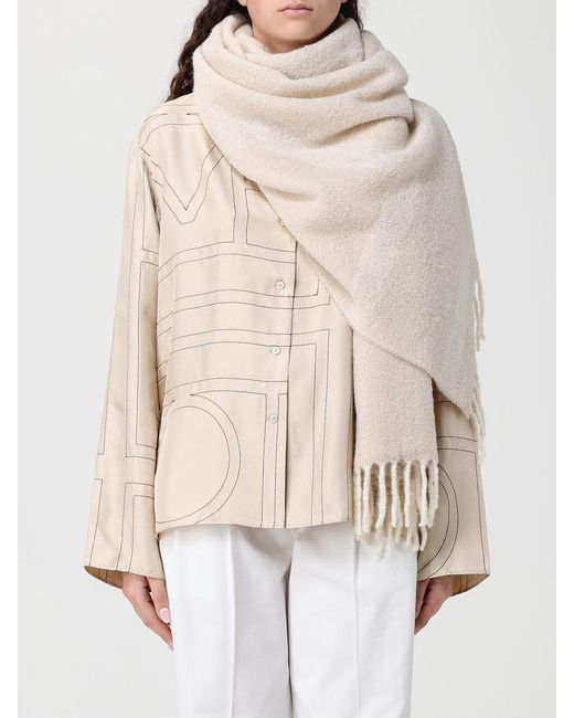 Totême Natural Alpaca Wool Scarf With Logo